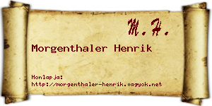 Morgenthaler Henrik névjegykártya