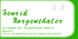 henrik morgenthaler business card